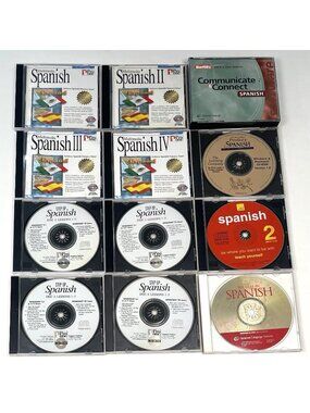 VTG Lot 5+ Spanish Language Learning Systems CD-Rom Berlitz Multimedia Step Up